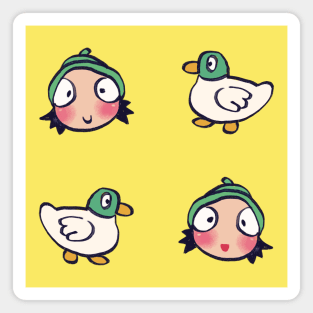 sarah and duck pattern / cute children's cartoon Magnet